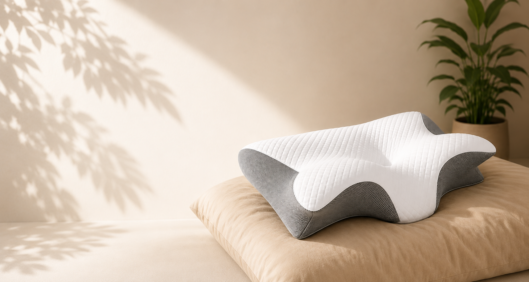 Oreiller ergonomique Soméa sur un lit